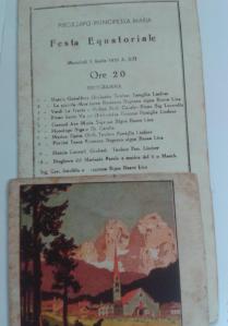 Programa cultural do Navio Principessa Maria que trouxe os imigrantes tiroleses em 1933.