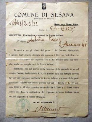 Multa cognomi Trieste