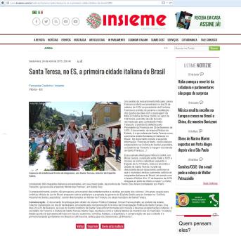 A notícia da Revista Insieme (clique para ampliar).