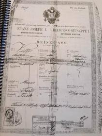 Passaporte austríaco de Bortolo Vitti.